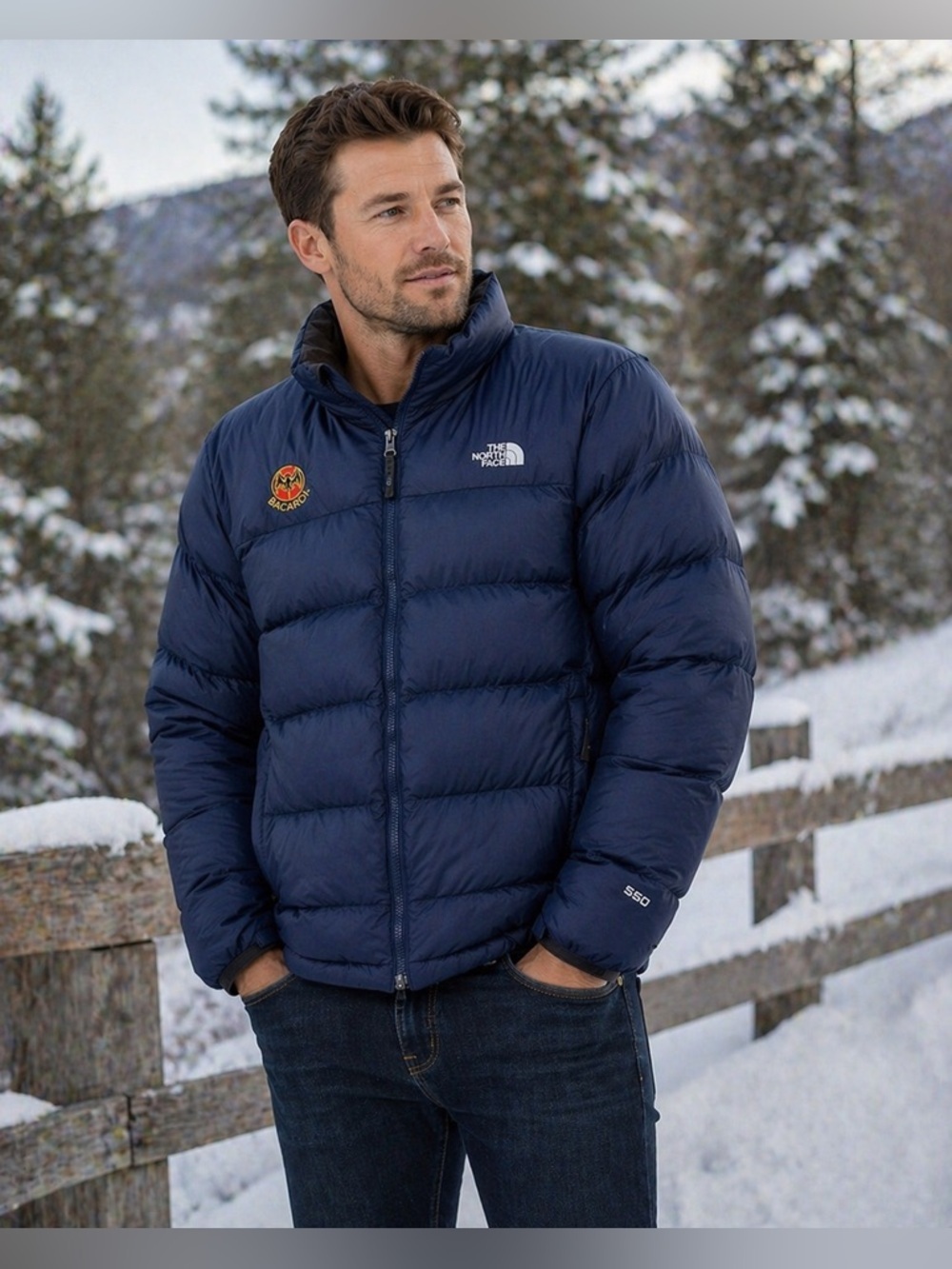 The North Face 550-Fill Down Puffer Jacket Size L – Blue Bacardí Edition‎